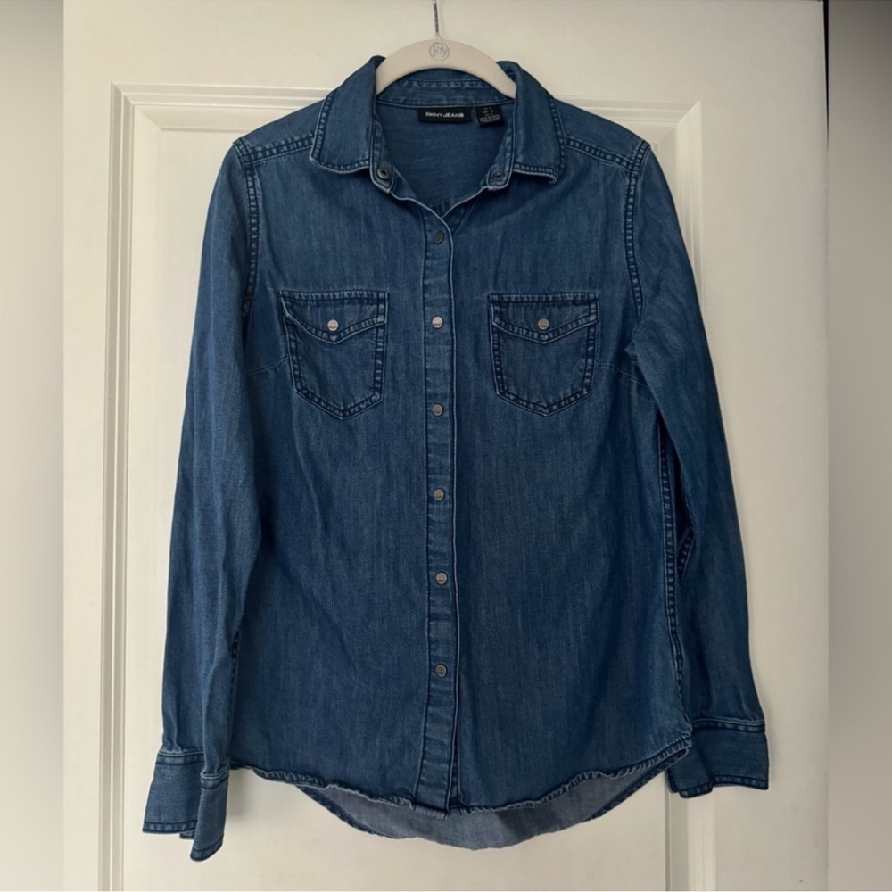 DKNY Blue Denim Top